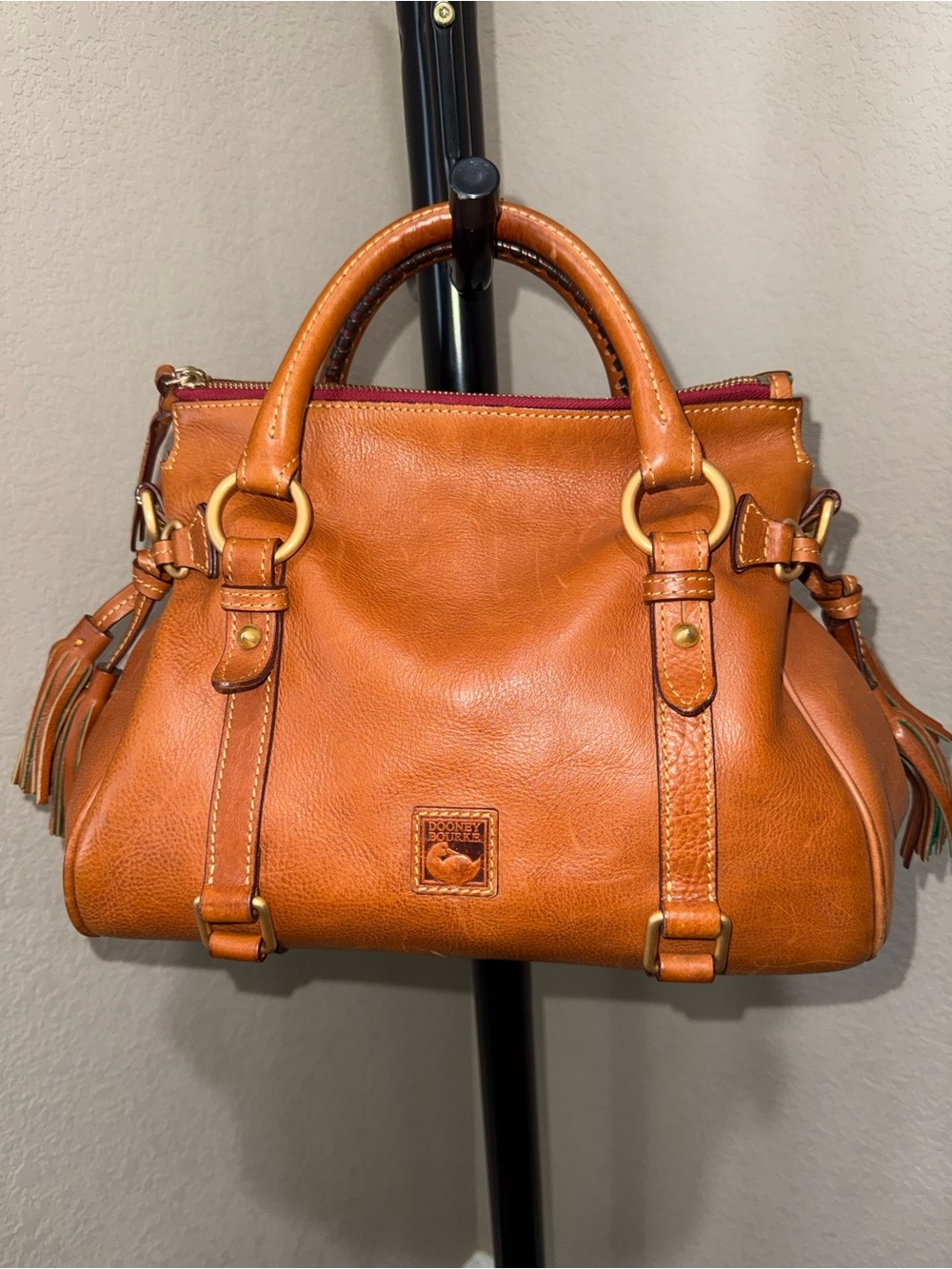 Dooney & Bourke Florentine Leather Satchel in Natural